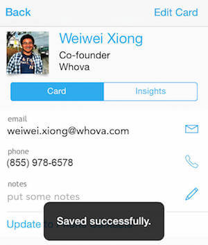 save whova contacts to phone contacts