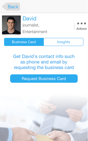 exchange business card in Whova app