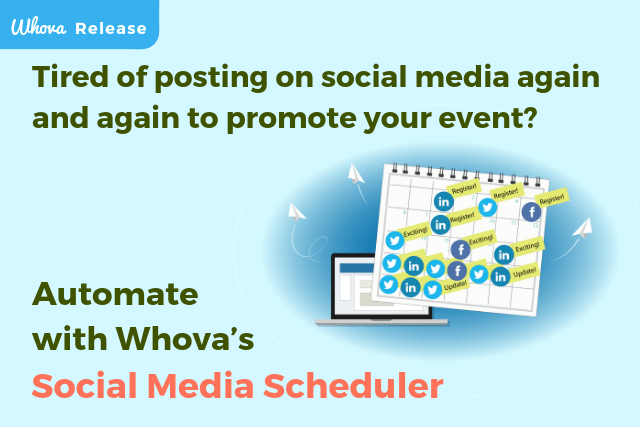 Tired of posting on social media again and again to promote your event? Automate with Whova’s Social Media Scheduler