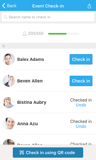 Conference check-in app