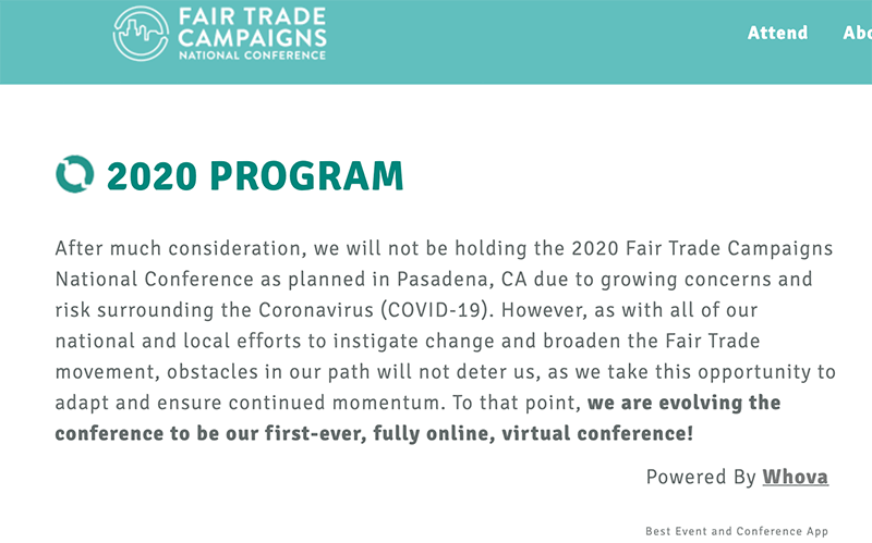 Fair Trade National Virtual Conference Whova