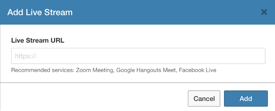 Easily add live stream