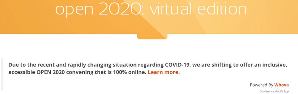 Open 2020 Virtual Conference with Whova