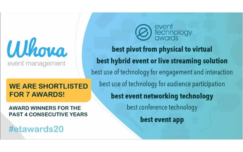 Whova Has Been Shortlisted for 7 Event Technology Awards in 2020!
