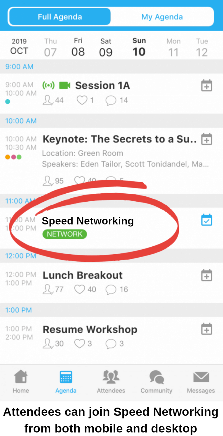 Attendees can join Speed Networking from both mobile and desktop