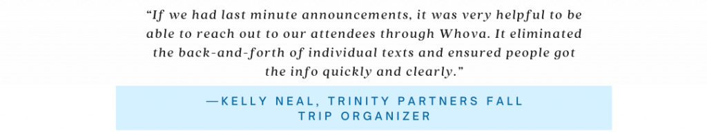 Trinity Partners Fall Trip 2021 - Announcements 