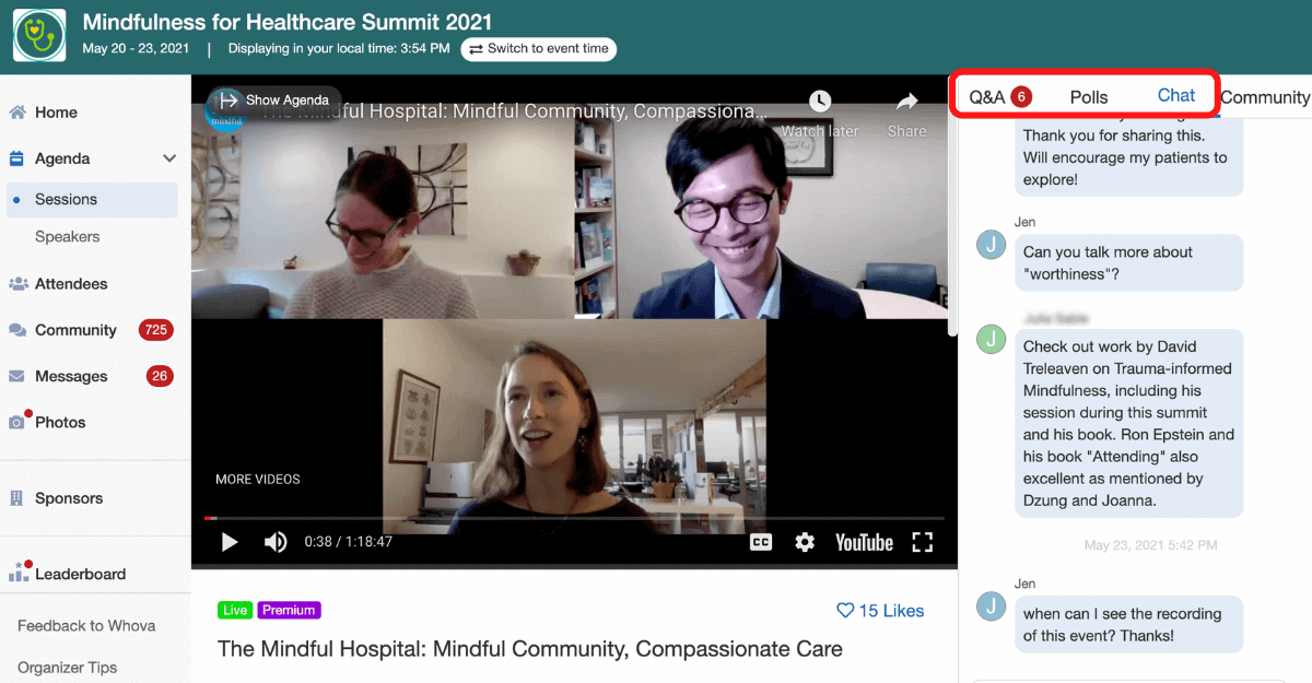 Mindfulness for Healthcare Summit 2021 - Sessions