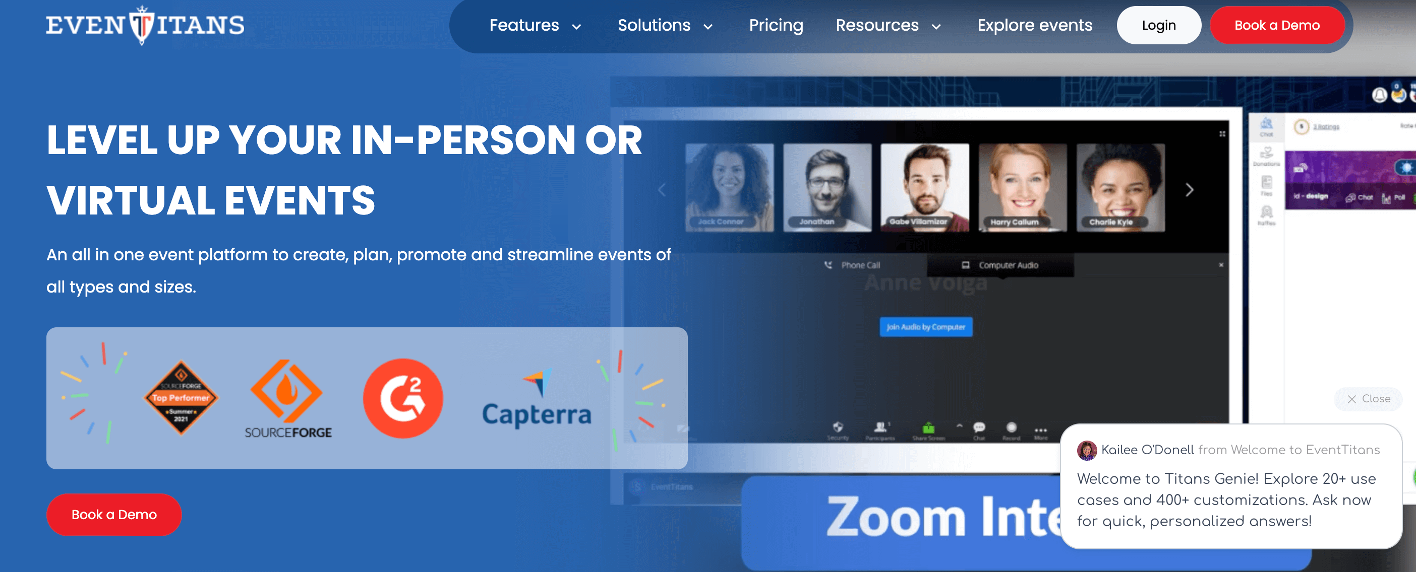 Eventitans website for vFairs comparison