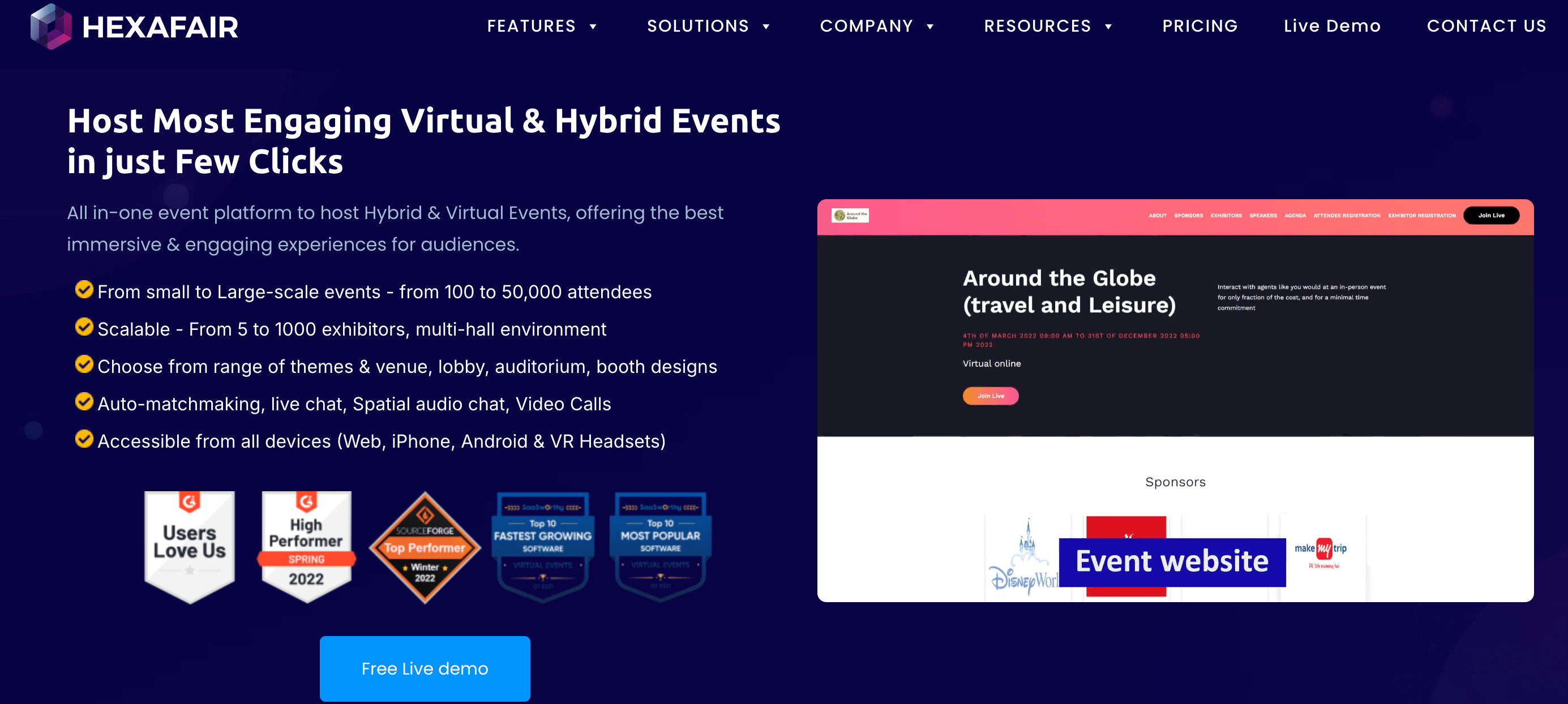 Hexafair website for vFairs comparison