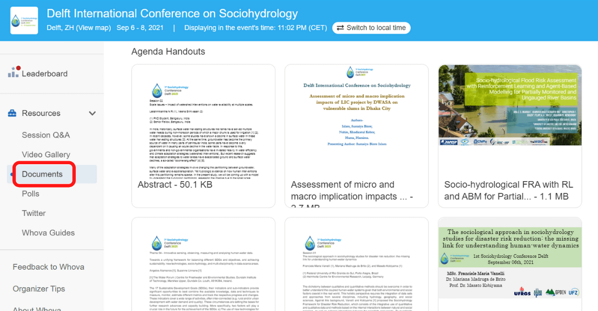 2021 Delft International Conference on Sociohydrology - Documents
