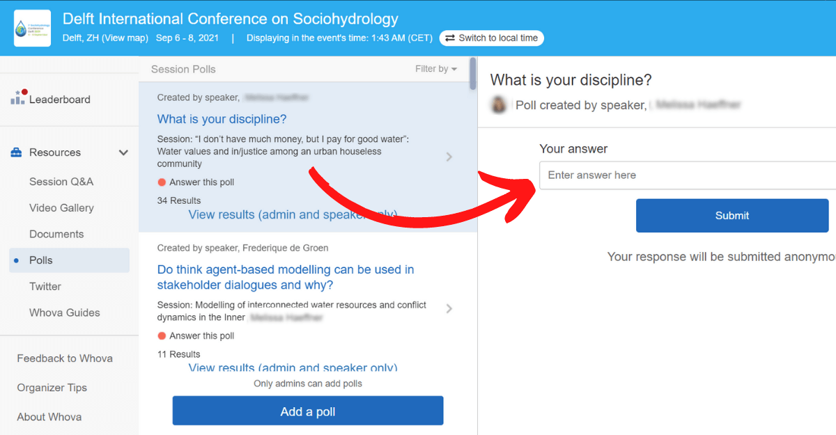 2021 Delft International Conference on Sociohydrology - Polls