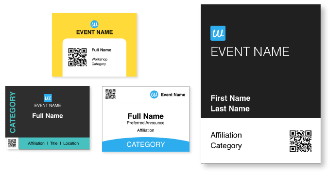 Name badge templates created by Whova