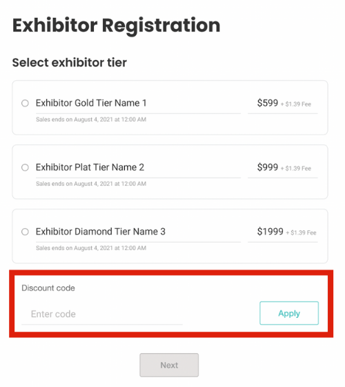 2022 Exhibitor Registration - Discount Codes