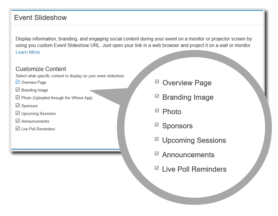 Live Event Slideshow Customization