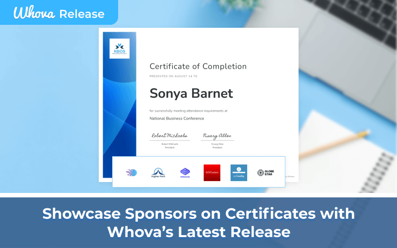 Showcase Sponsors on Certificates with Whova’s Latest Release