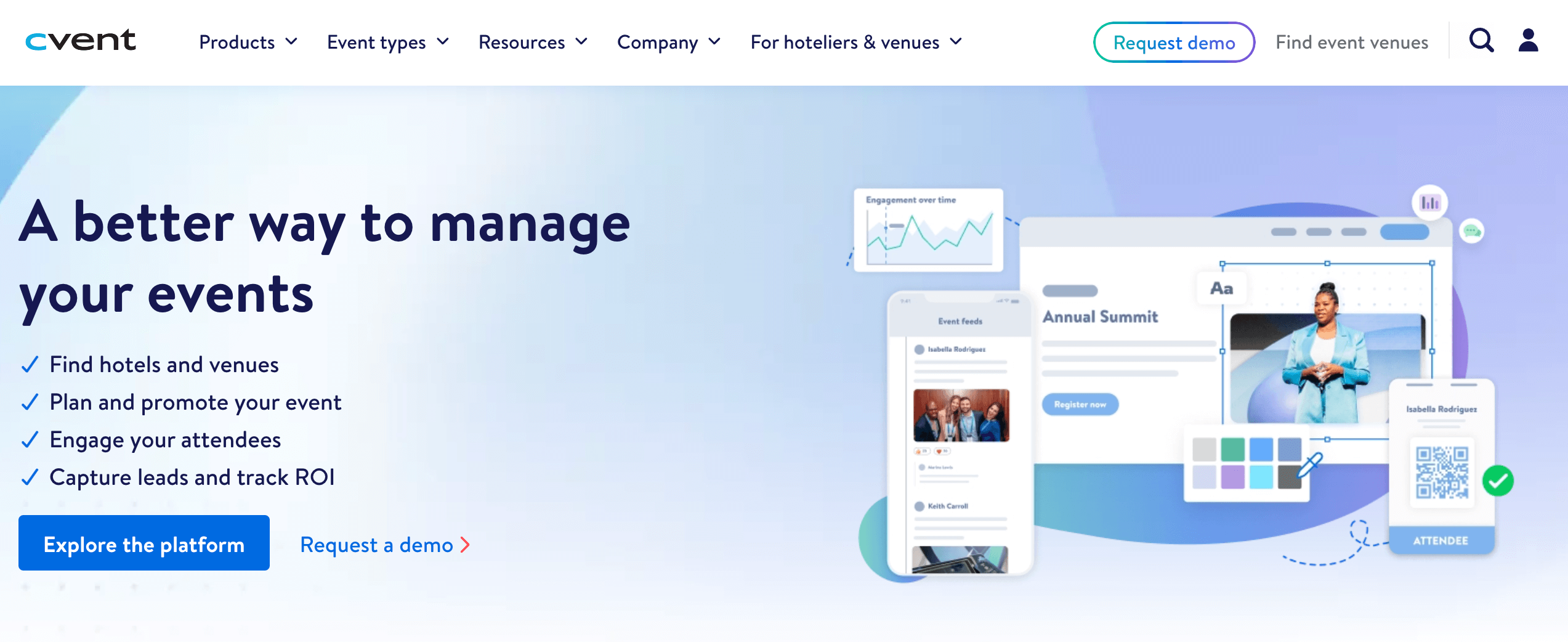 Cvent event check-in app product webpage