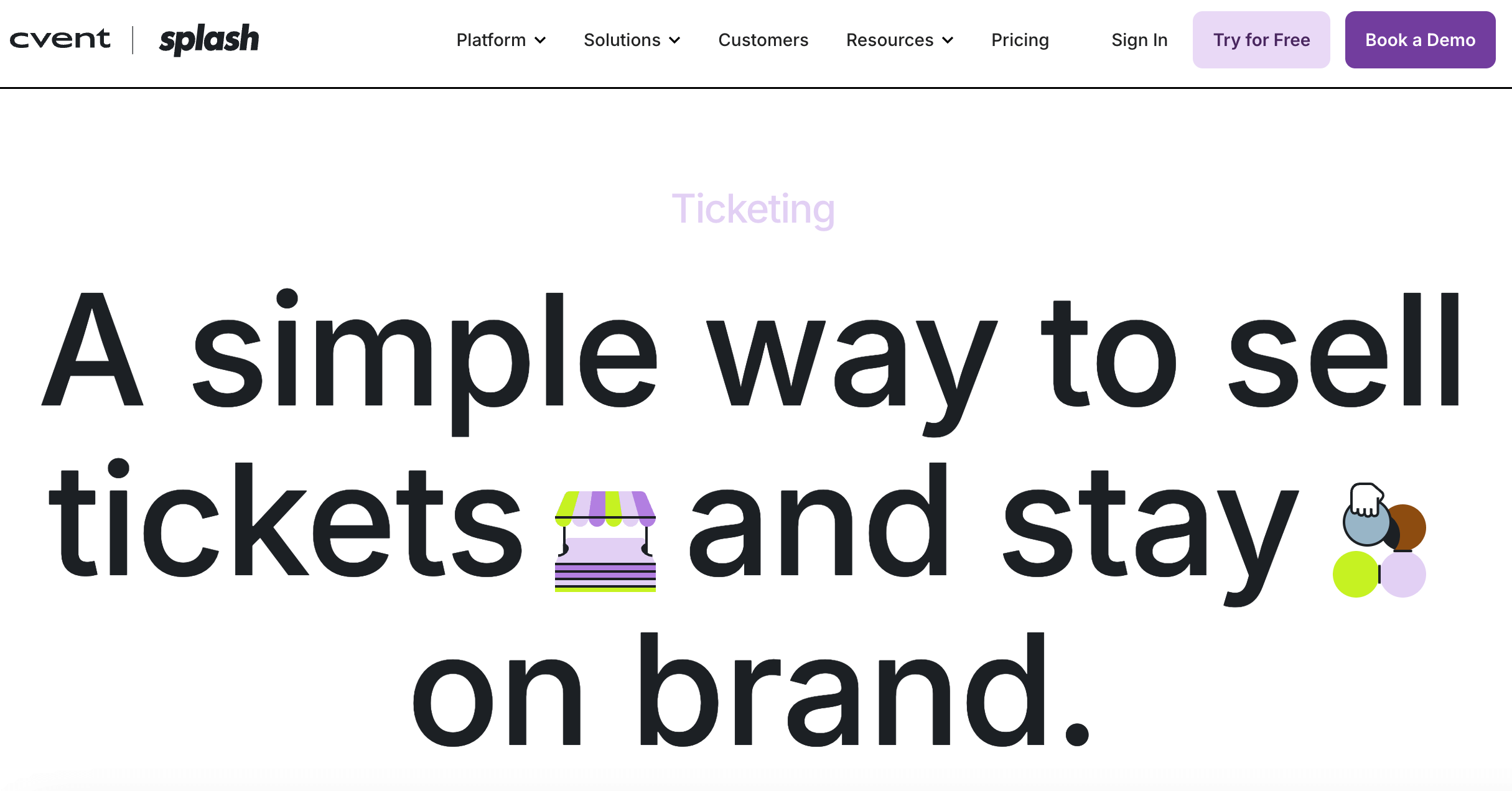 Splash website for Cvent comparison