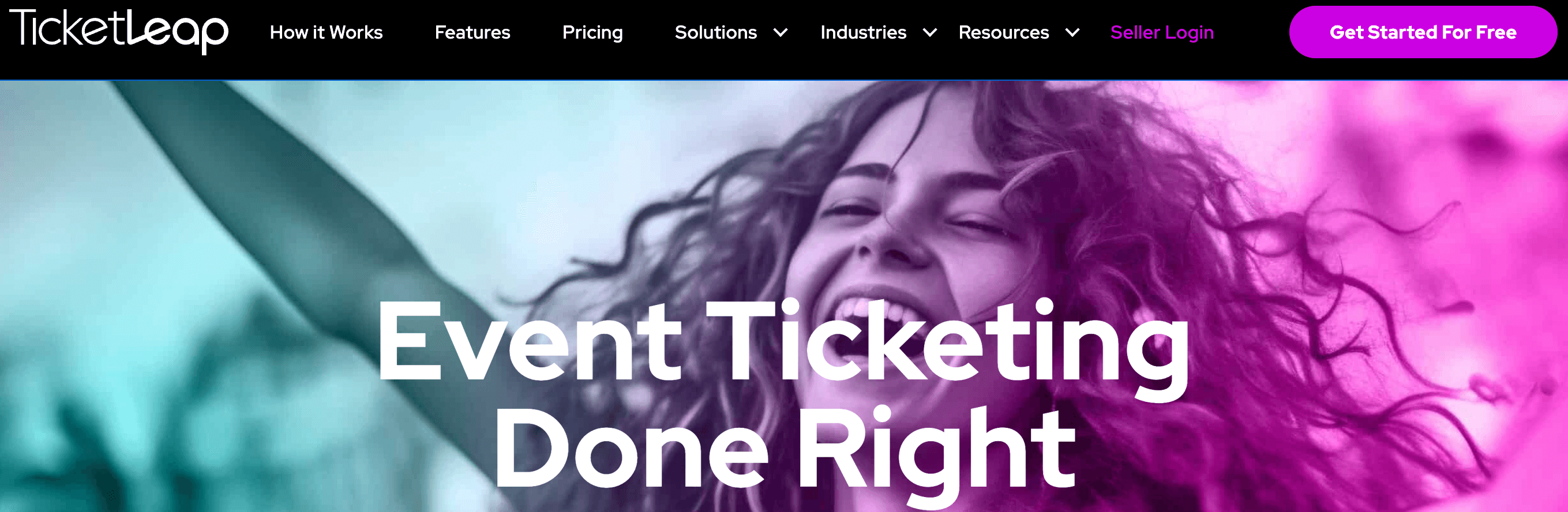 Ticketleap's website homepage