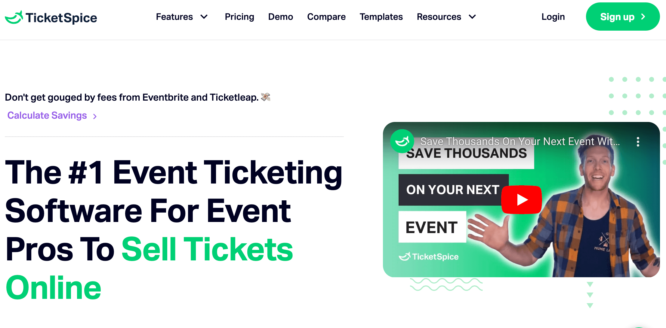 TicketSpice's website homepage