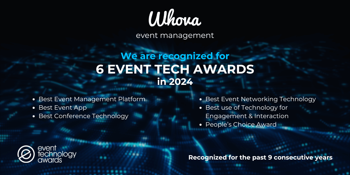 Whova Honored as Finalist for 6 Prestigious Event Tech Awards