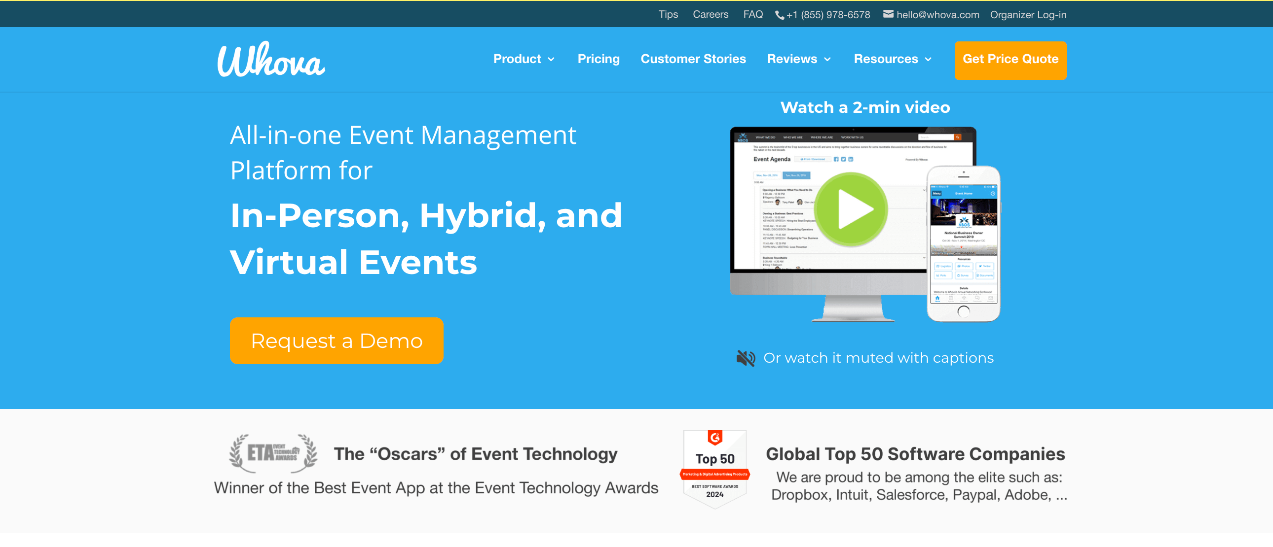 Whova's website for swoogo alternative blog