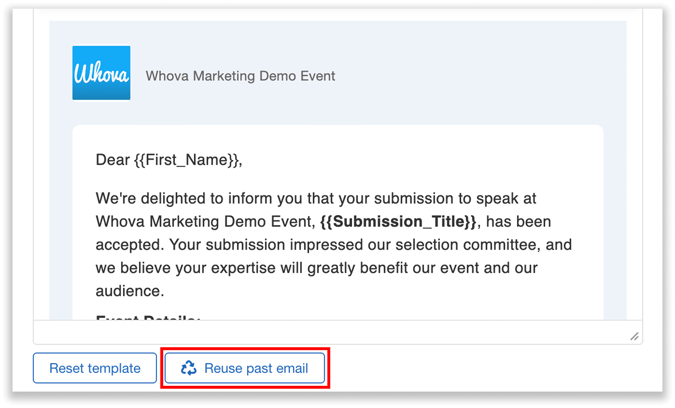 Reuse past email to accepted candidates.