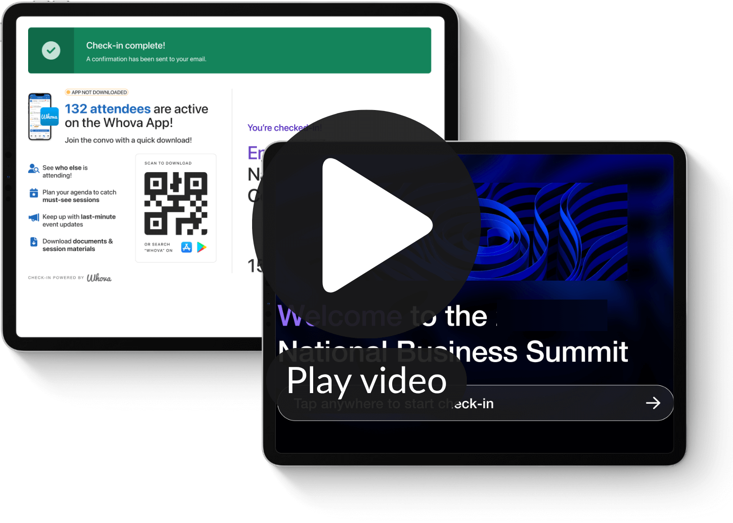 Whova kiosk check-in app
