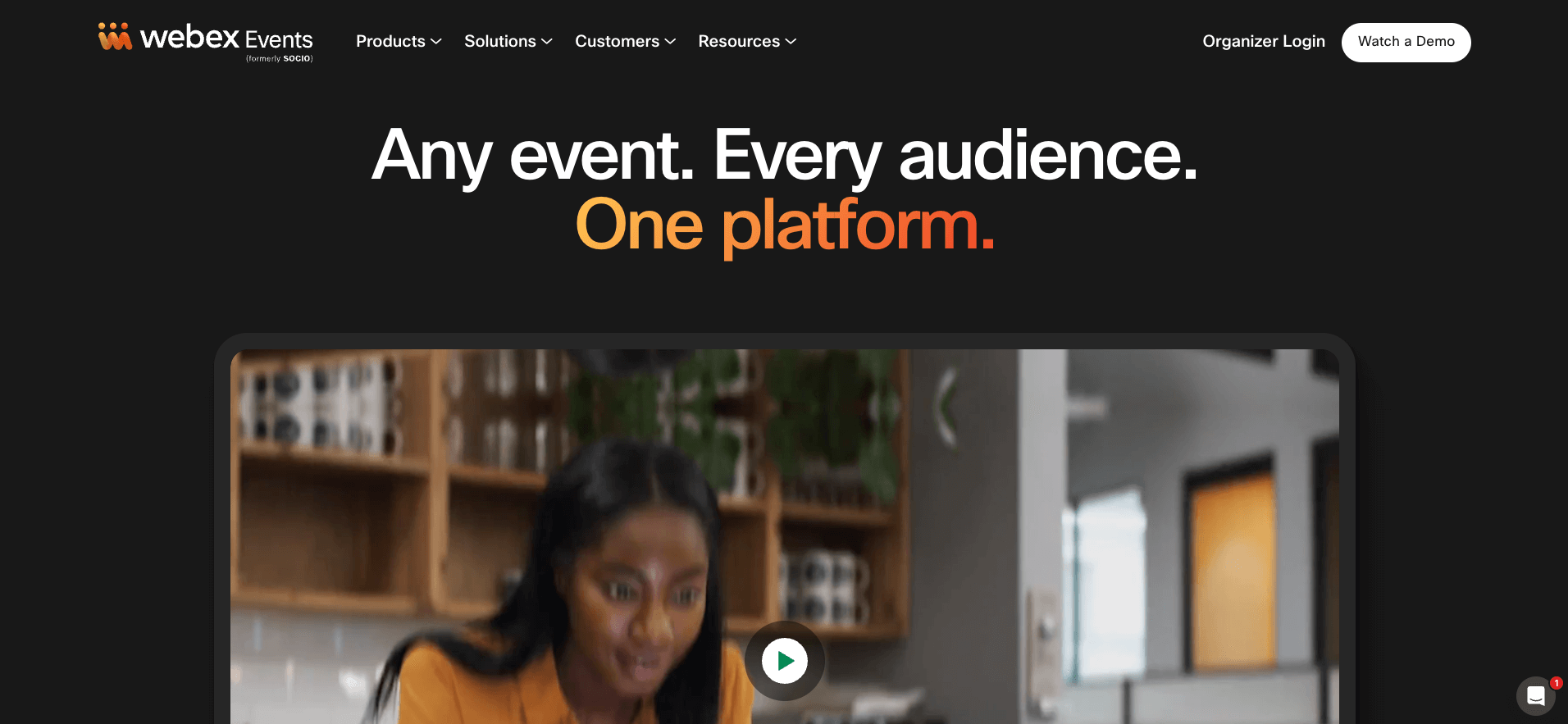 Webex Events website