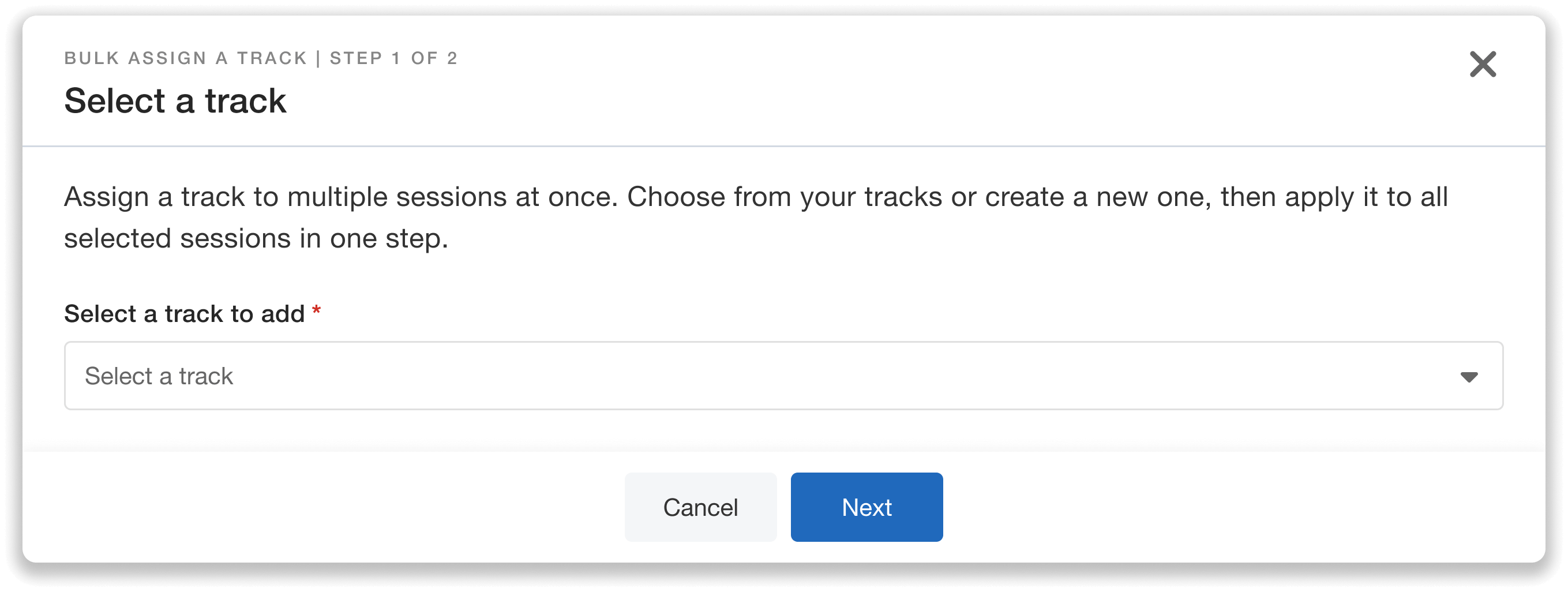 Select a track to add.