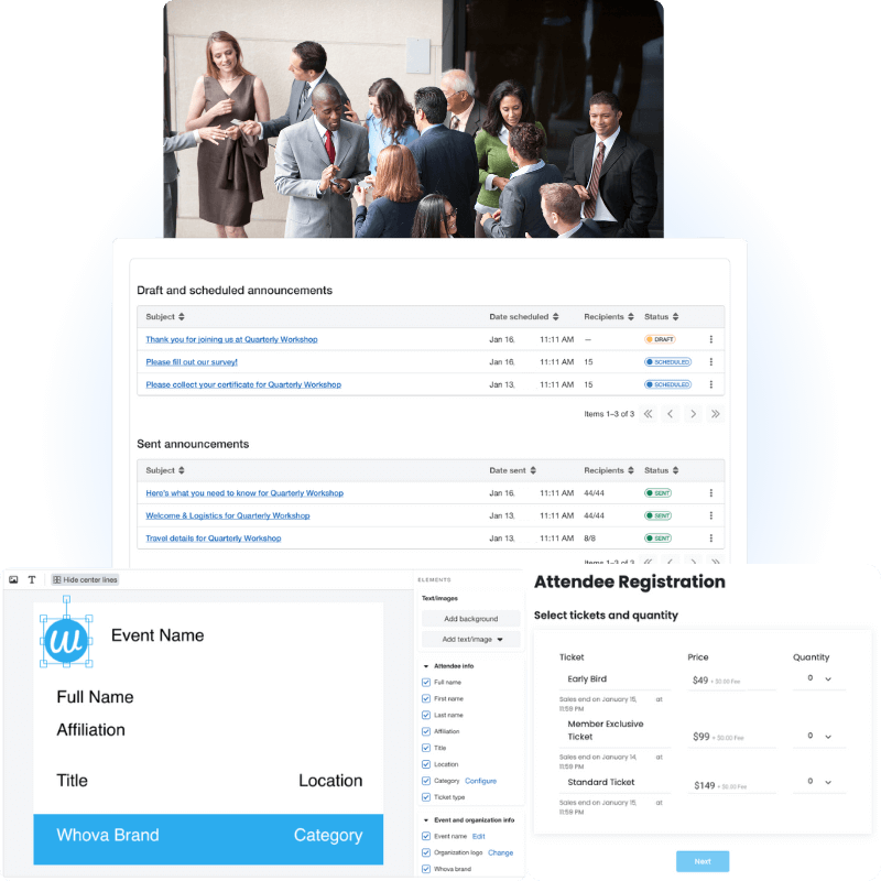 MicroEvents features for in person events