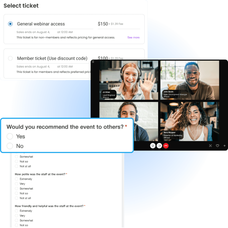 Webinar platform in Whova's MicroEvents