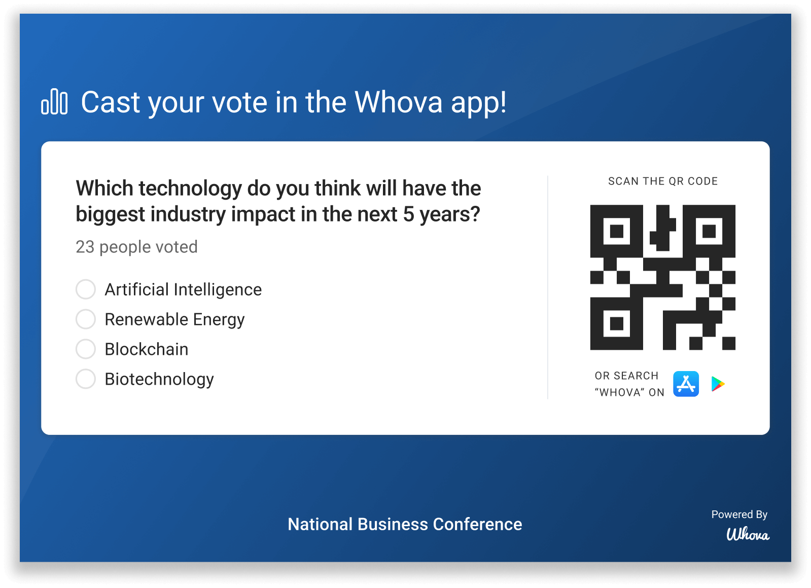 Slide displaying a poll and reminder to fill it out.