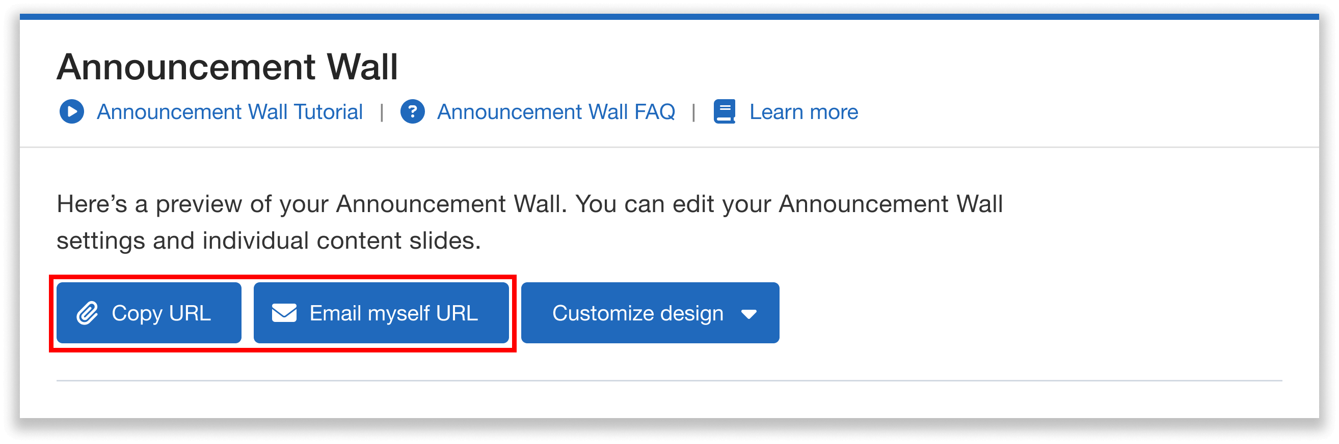 Option to copy or email yourself the URL.