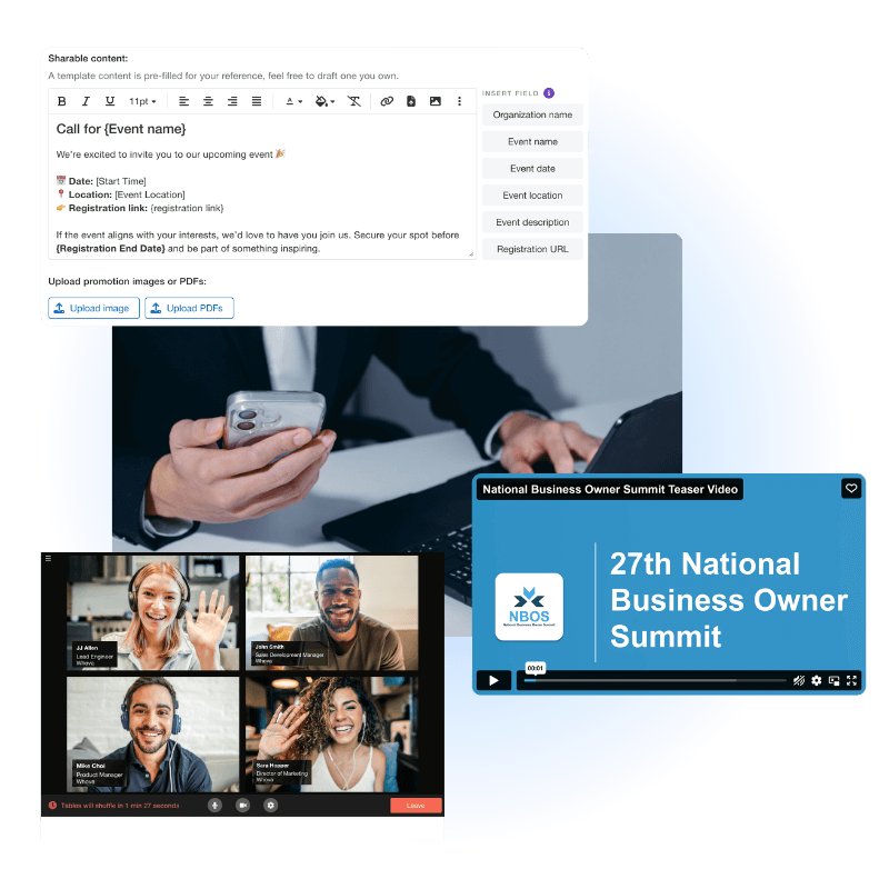 Whova's event registration form example