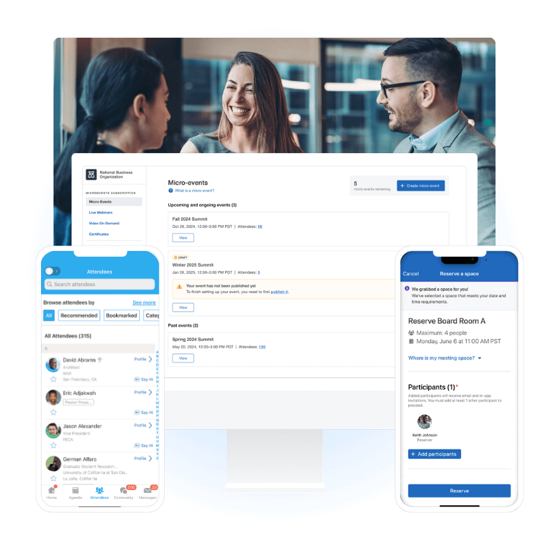 Whova's event badge printing software