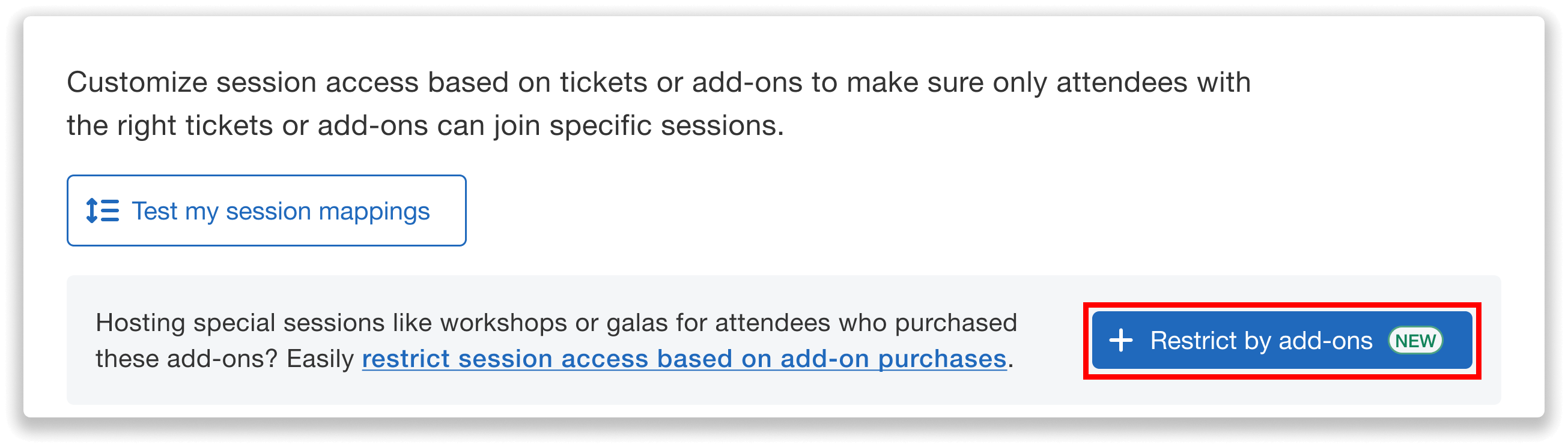Button to "restrict by add-ons."