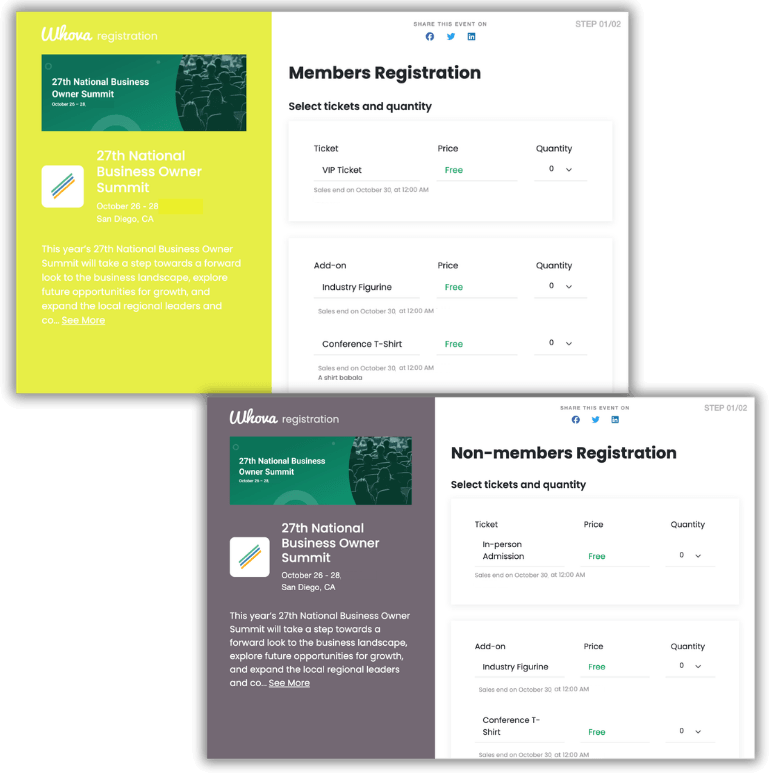 Event software for registration - Create branded registration webpages and widgets
