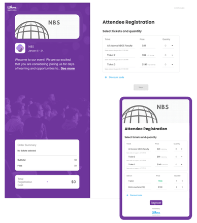 Whova's event registration form example
