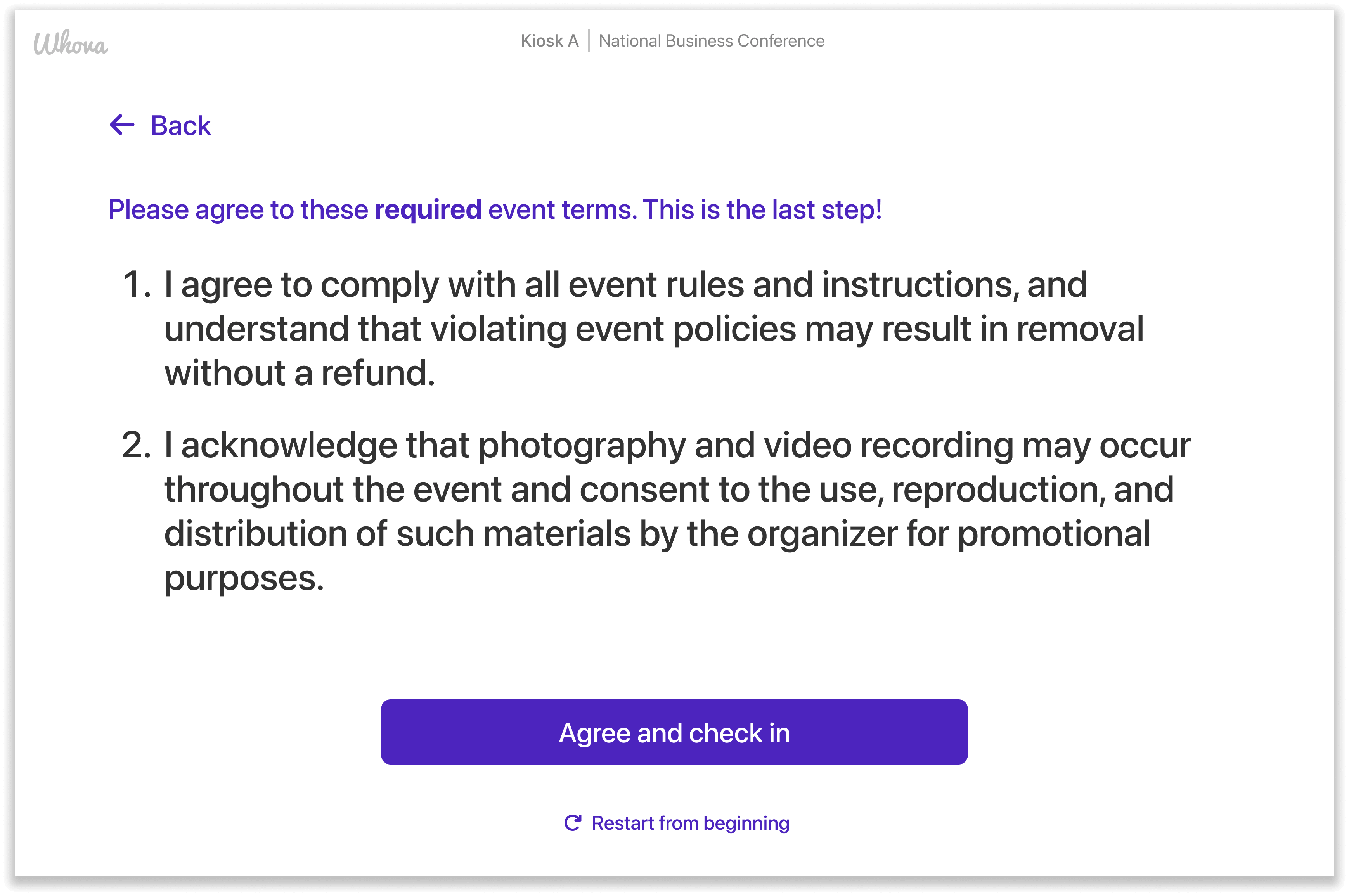 Attendees agree to required event terms.