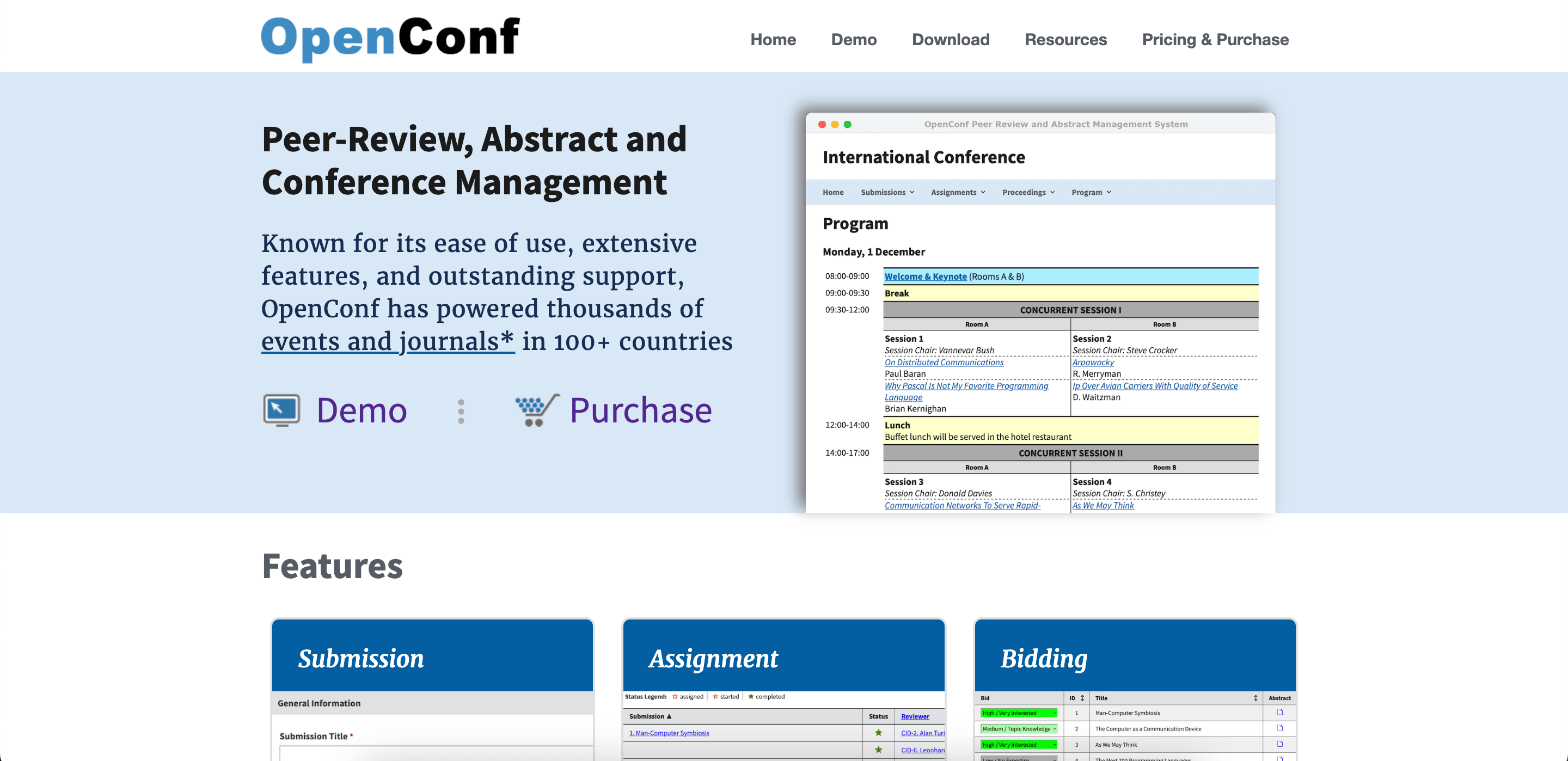 Openconf website example
