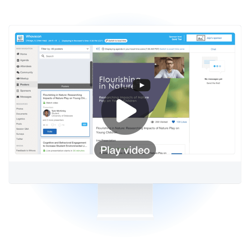 Hybrid event poster and presentation management