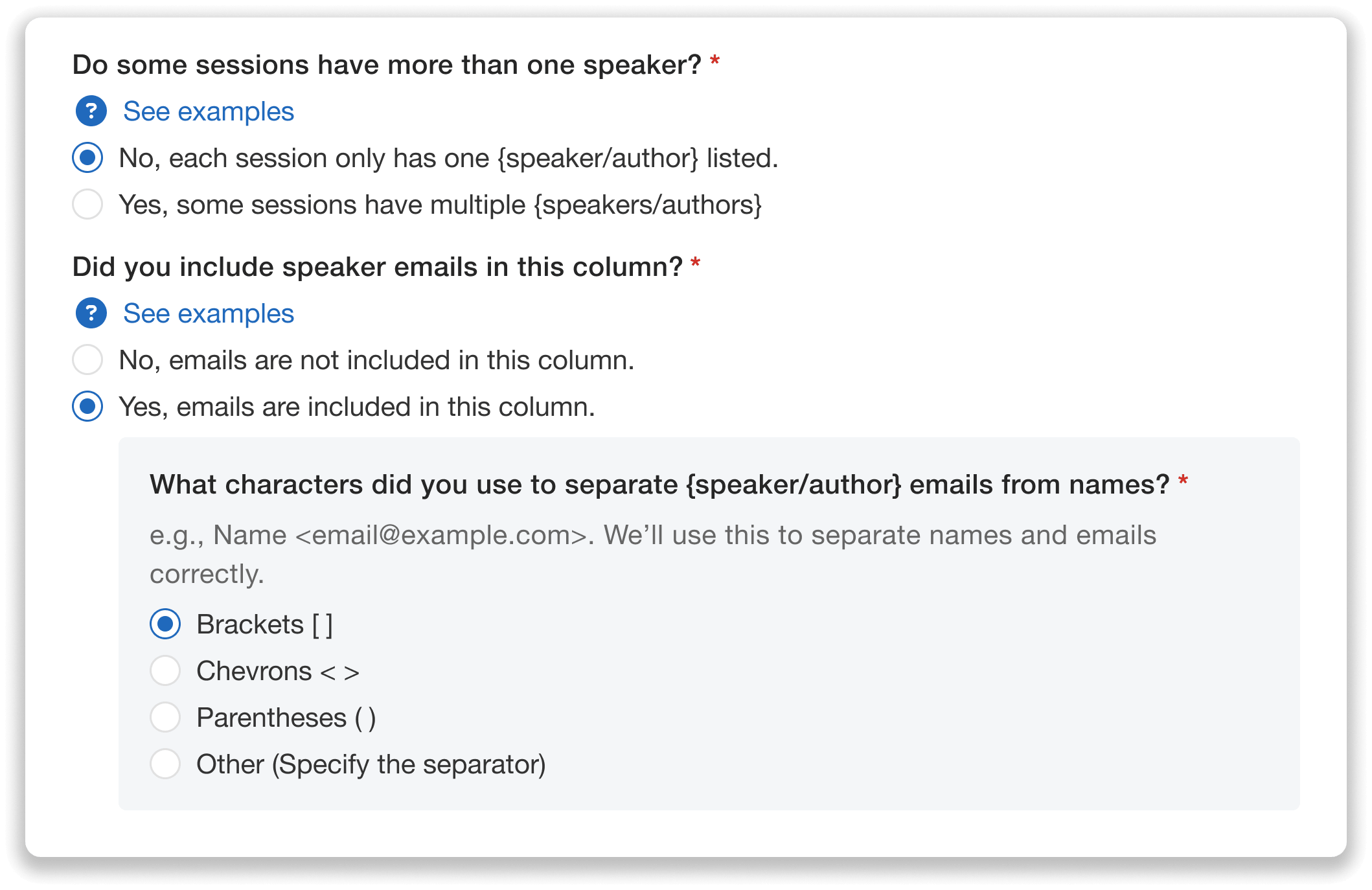 Speaker formatting