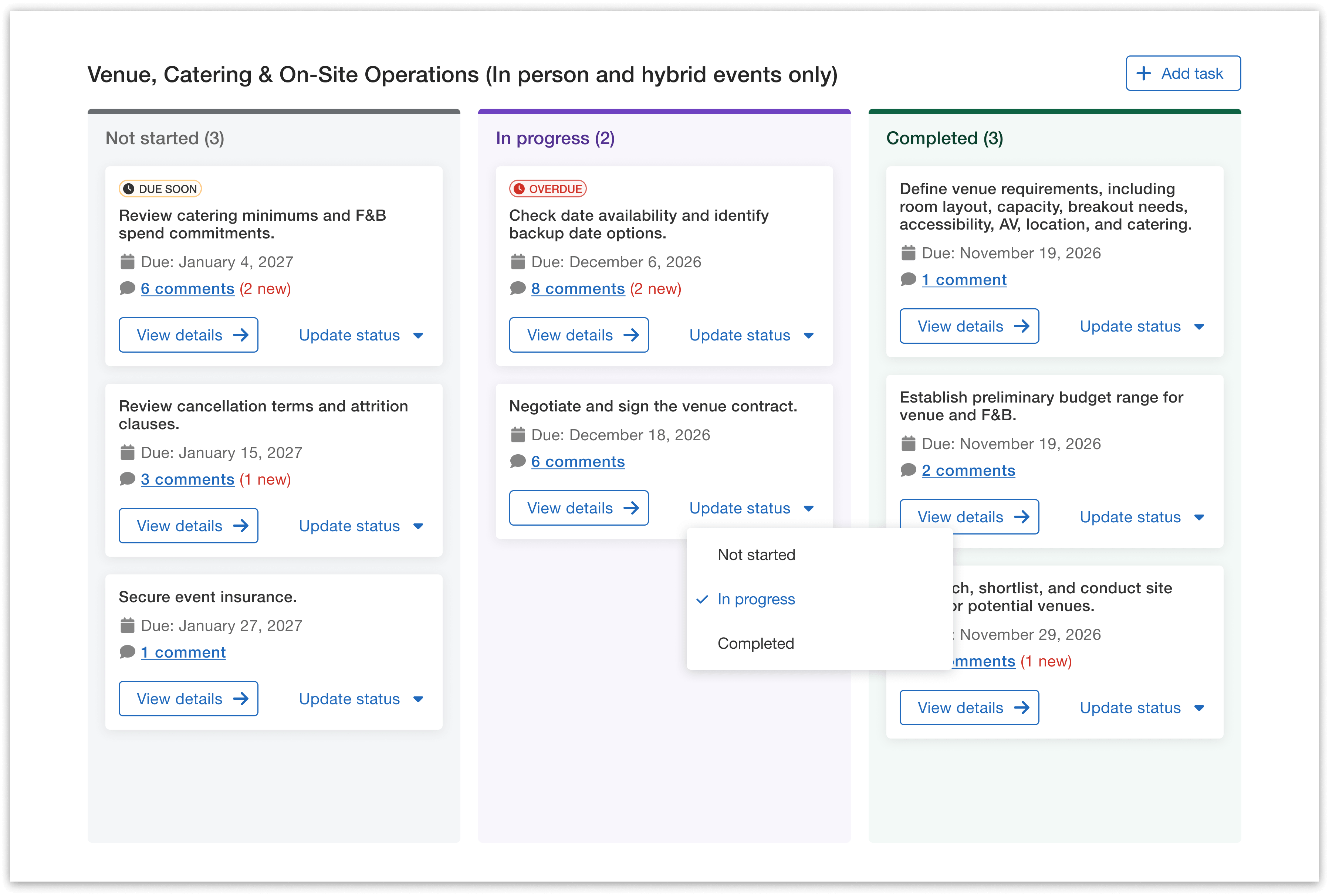 Track project tasks