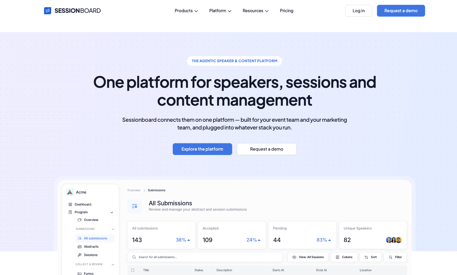Sessionboard website