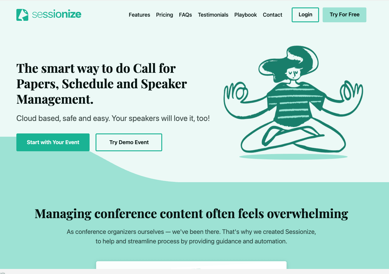 Sessionize website