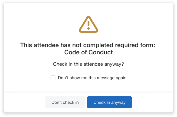 Require Attendees to Sign Forms At Check-in