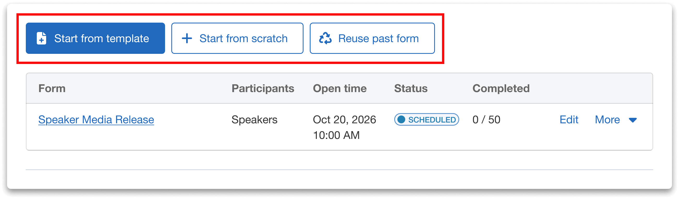Create A Second Form From The Dashboard