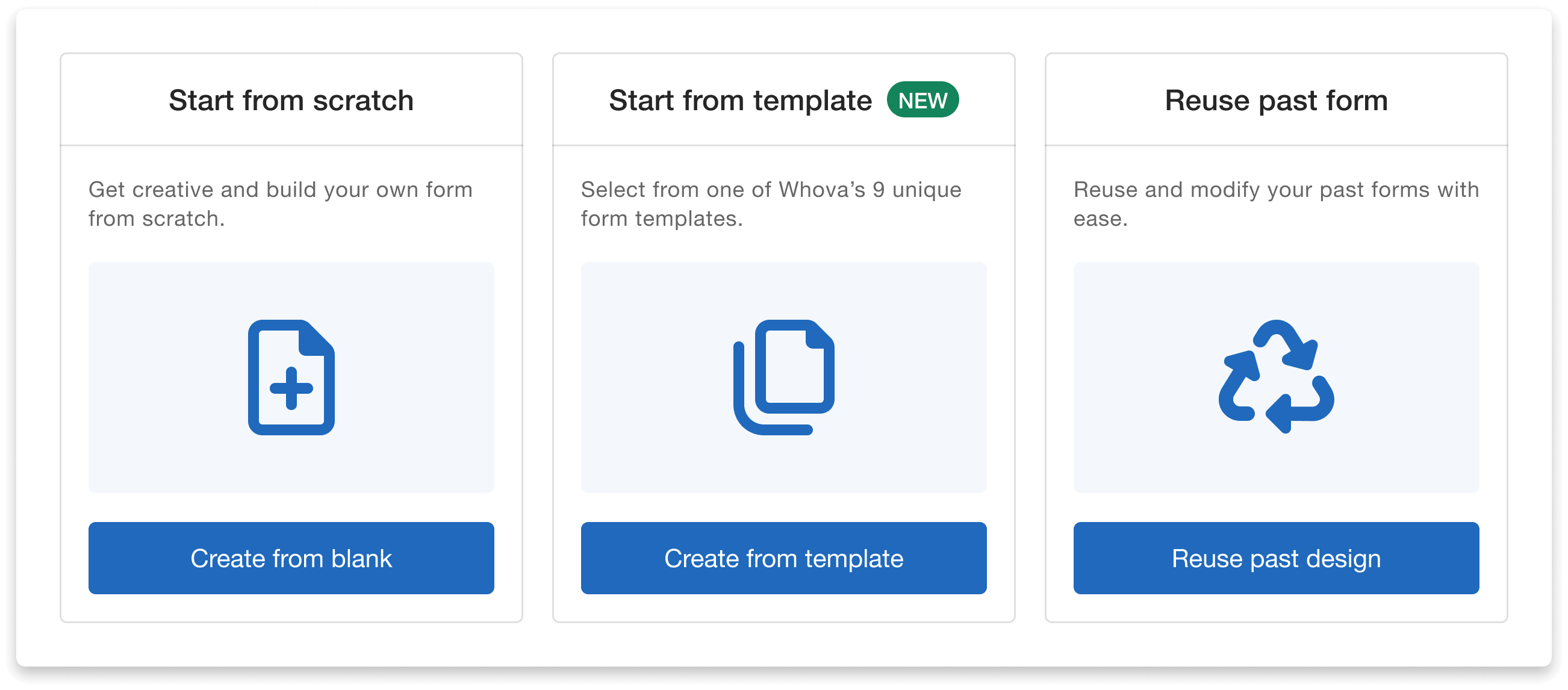 Get Started From One Of Three Options
