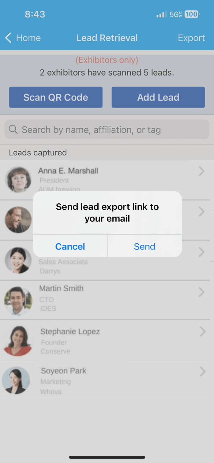 Confirm Your Lead Export