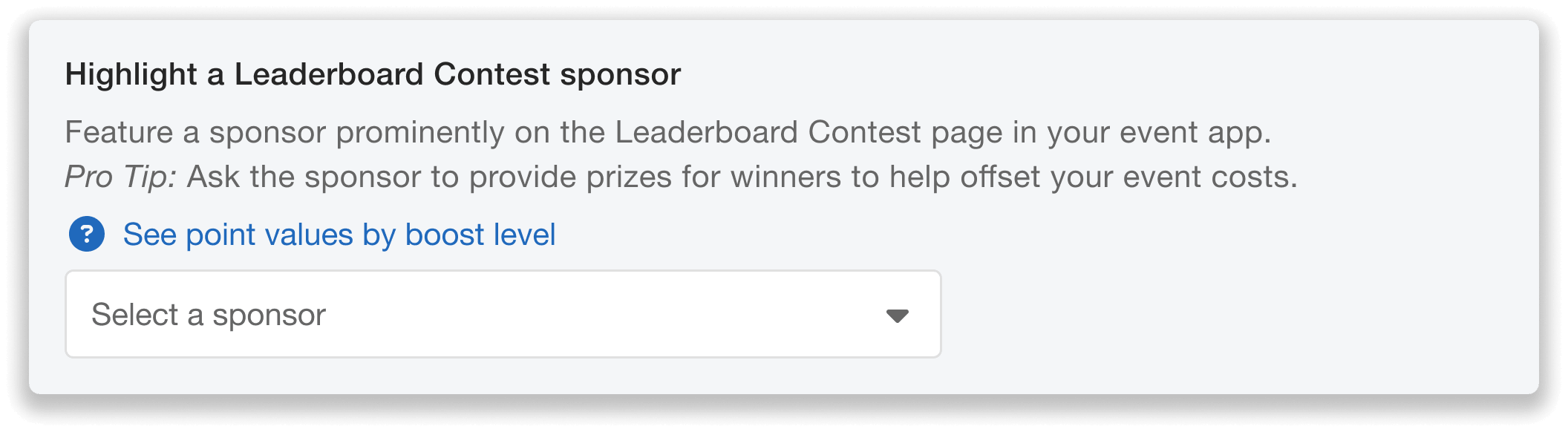 Leaderboard Contest Sponsor Select A Sponsor